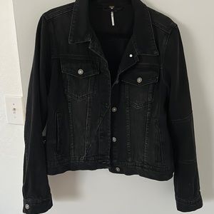 NWOT Free People Black Denim Jacket
